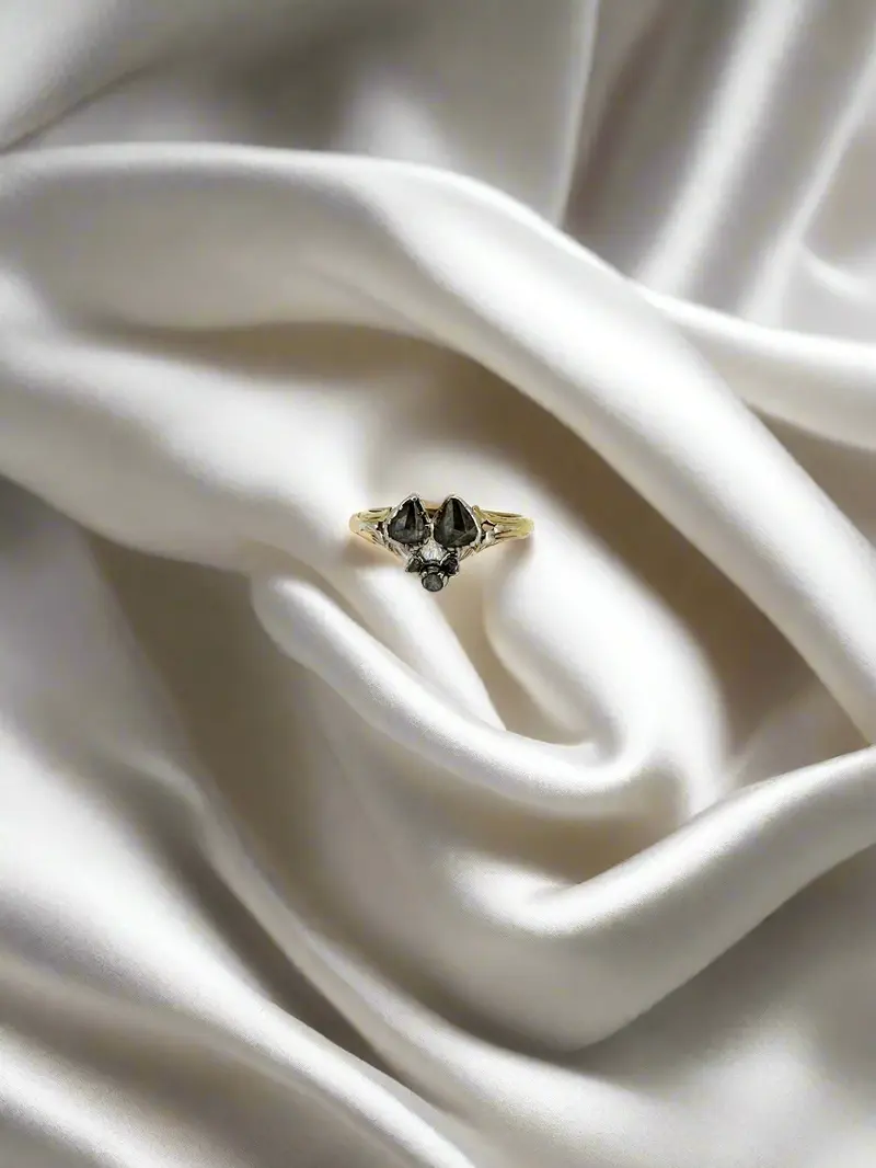 vintage gouden ring diamant 14k 3.0gr