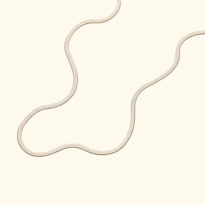 Waterfall Herringbone Necklace Gold