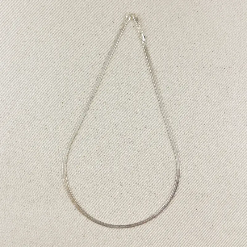 Waterfall Herringbone Necklace Silver