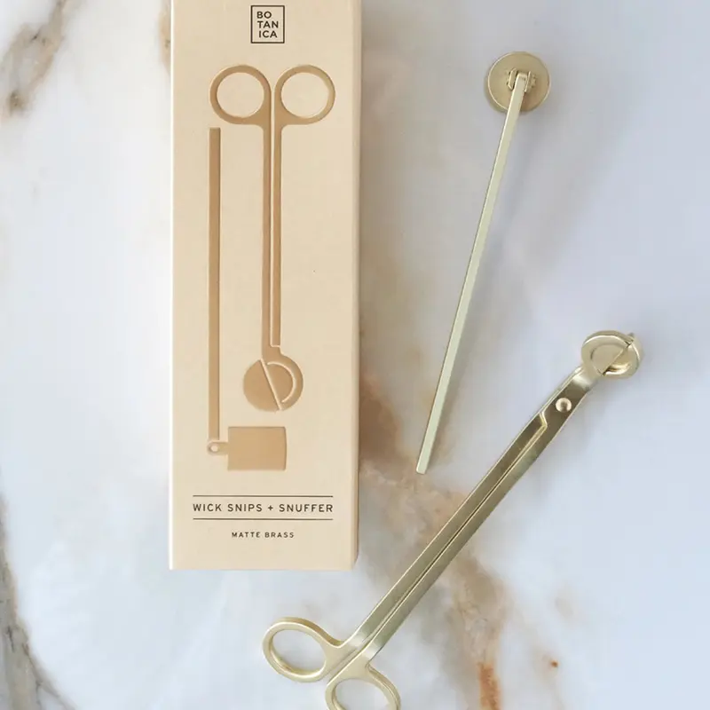 Wick Snips & Snuffer Gift Box Set - Matte Brass