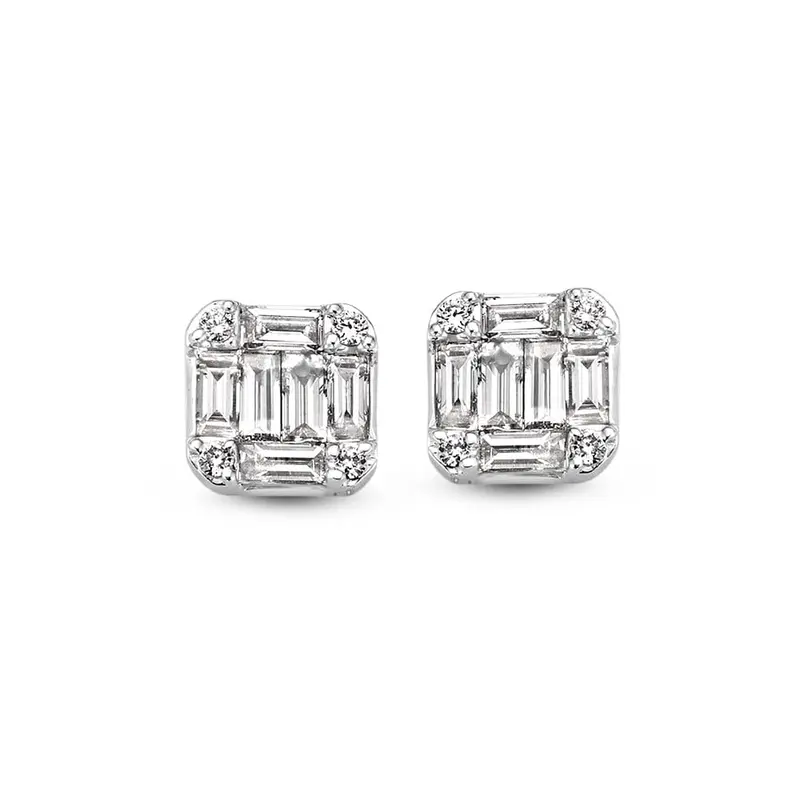 Witgouden Oorstekers met Baguette Diamanten – 14K Oorbellen voor Dames, 0.68 crt Diamant