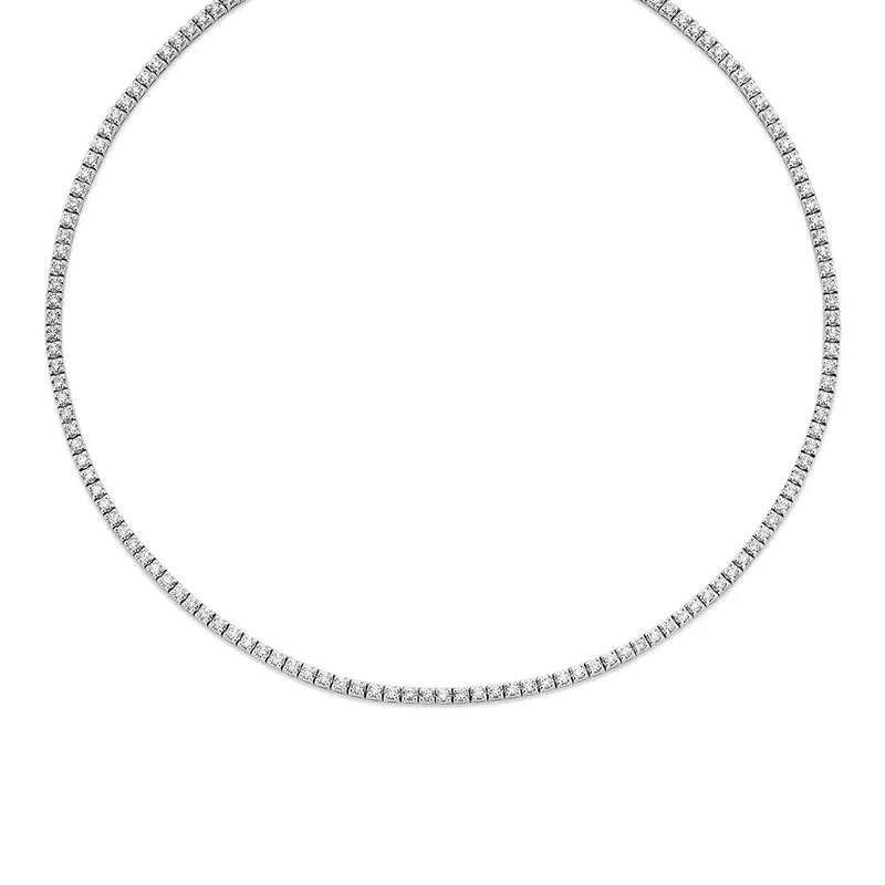 Witgouden tenniscollier met 146 diamanten (2,81 crt totaal) in chatonzetting - 14 karaat