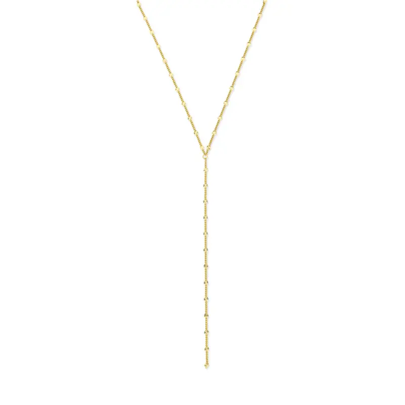 Y-collier 42,5 cm 3 micron zilver verguld (geel)
