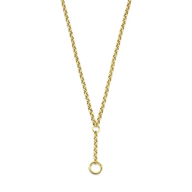 Y-collier connector 46 cm 3 micron zilver verguld (geel)