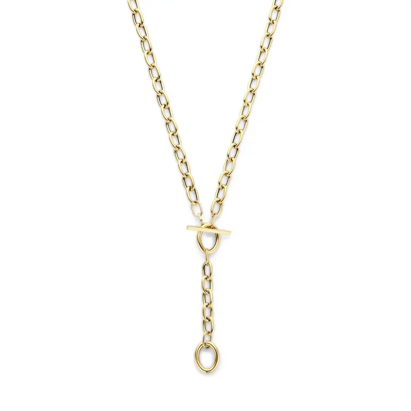 Y-collier kapittelslot 5 mm 14K geelgoud 50 cm