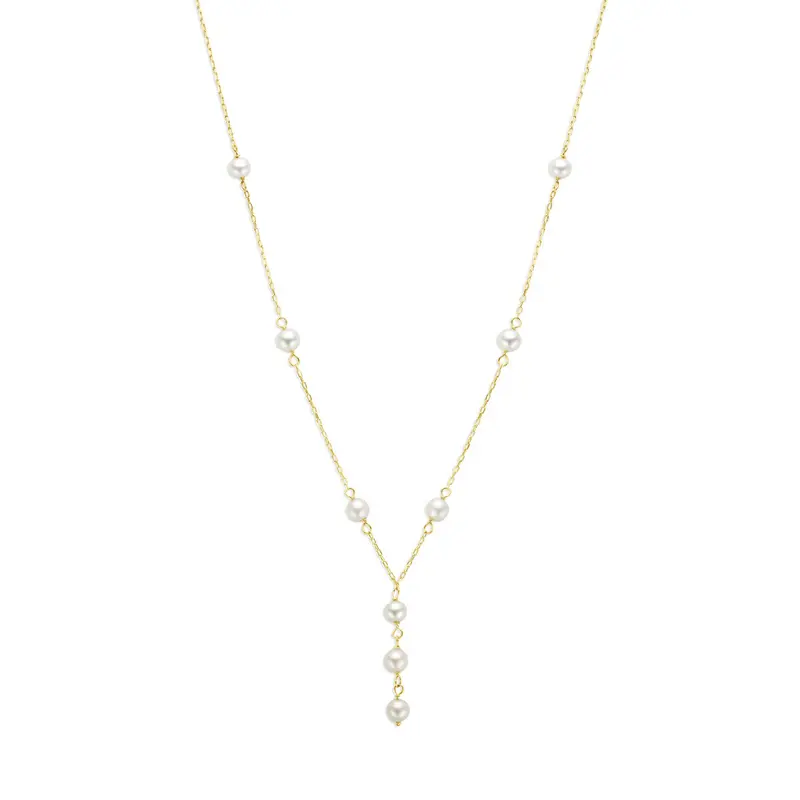 Y-collier parels 9K geelgoud 41 - 43 - 45 cm