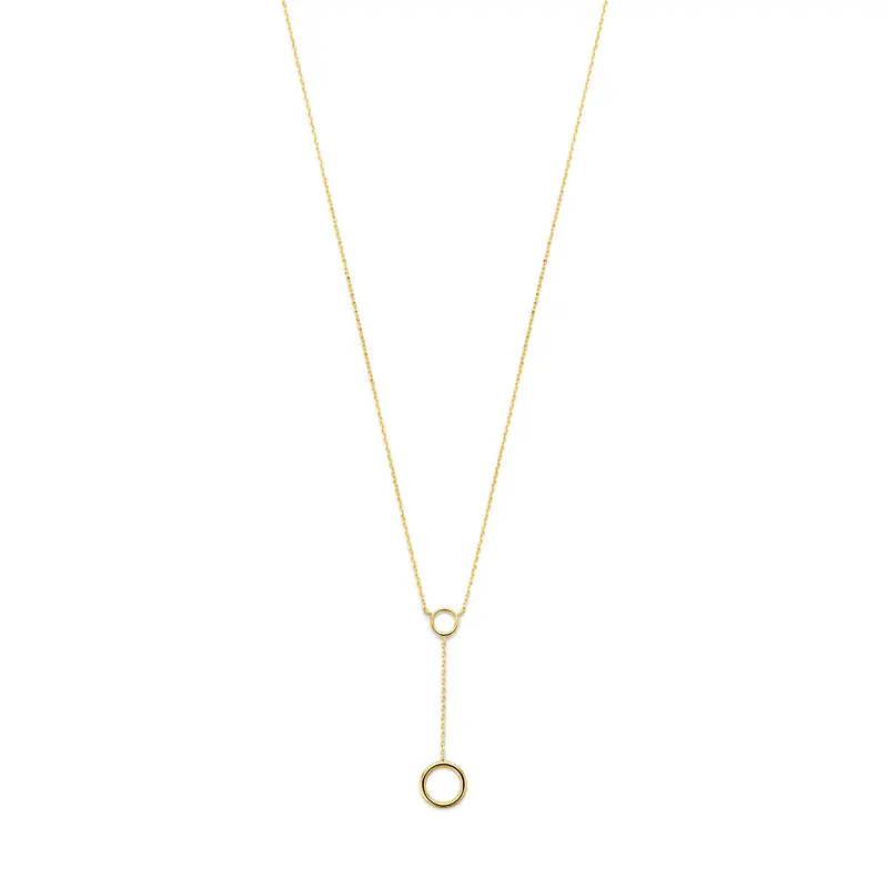 y-collier rondje 40 - 42 - 44 cm 14K geelgoud