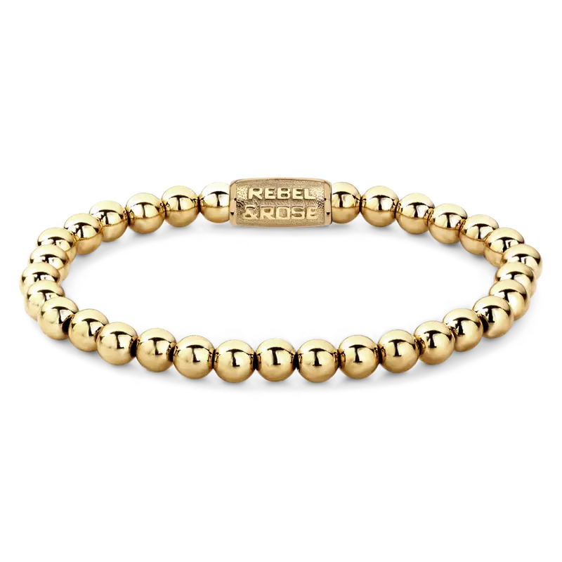 Yellow Gold Only - 6mm - Kralen Dames Armband
