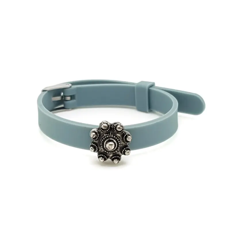 Zeeuwse knop armband - Kinderarmband pastel blauw