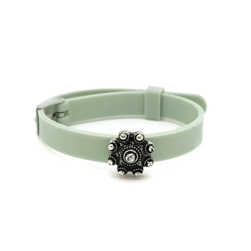 Zeeuwse knop armband - Kinderarmband pastel groen