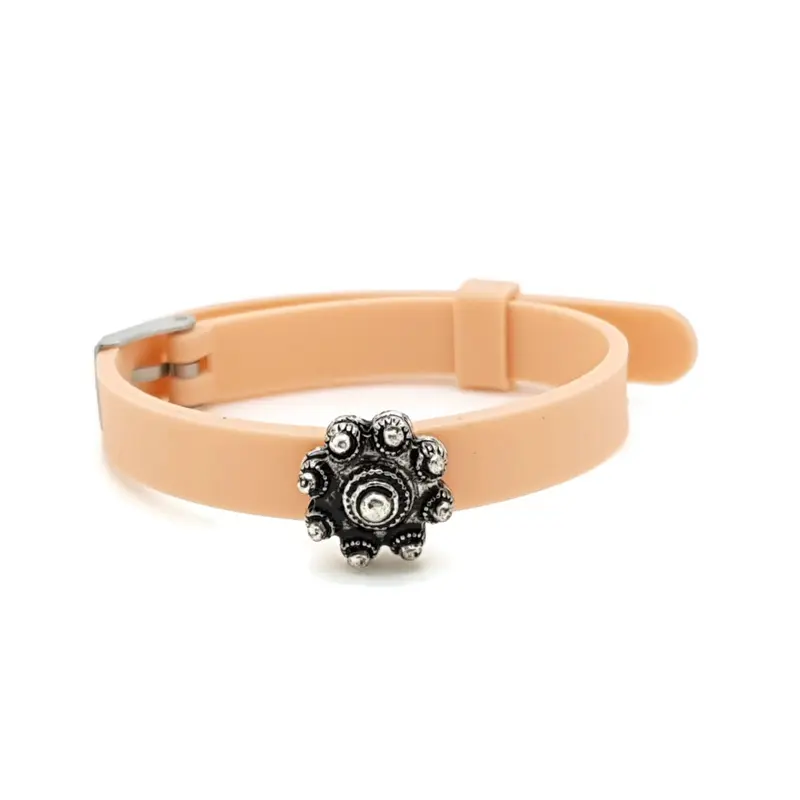 Zeeuwse knop armband - Kinderarmband pastel roze