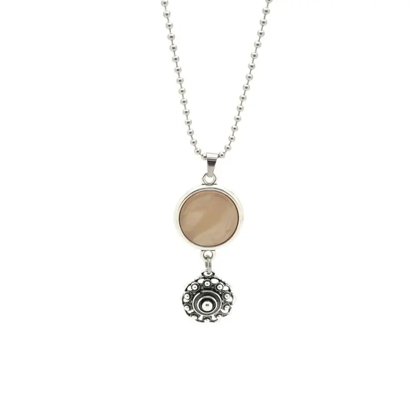 Zeeuwse knop ketting - Gekleurde hanger beige