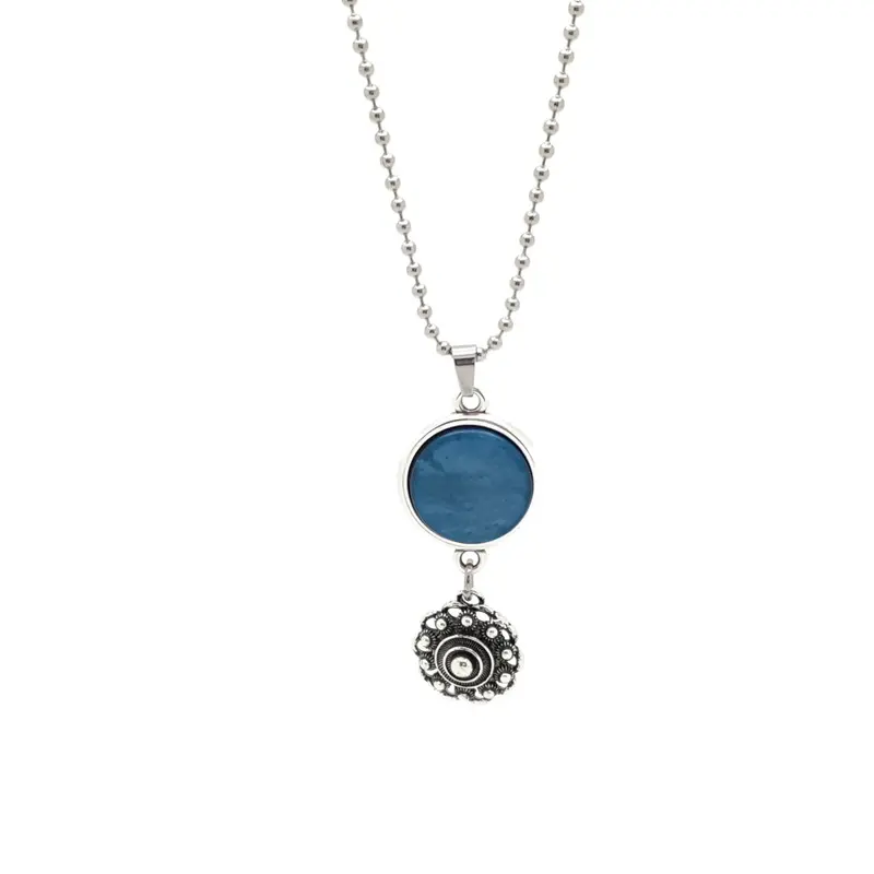 Zeeuwse knop ketting - Gekleurde hanger turquoise