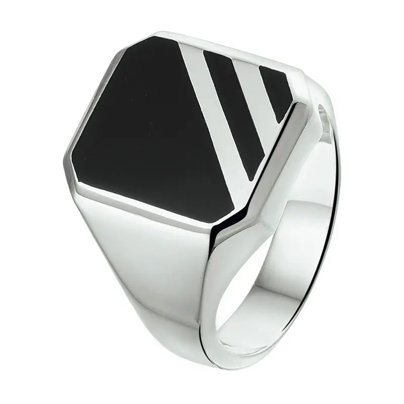 zegelring massief onyx zilver gerhodineerd