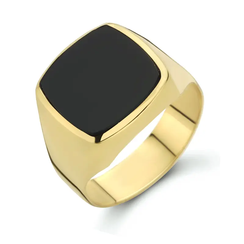 Zegelring zwarte onyx 14K geelgoud 17,5 mm – 4023796