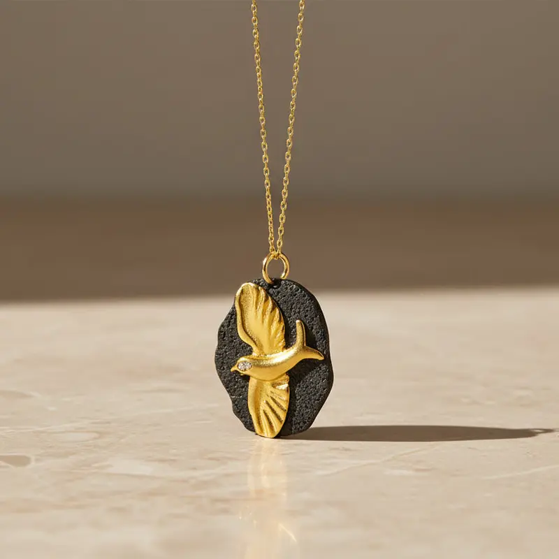 Zilver Ketting Met Hanger VOGEL BLAR032