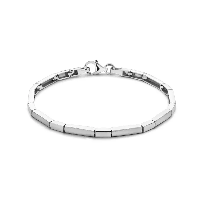 Zilveren armband choker poli/mat gerhodineerd