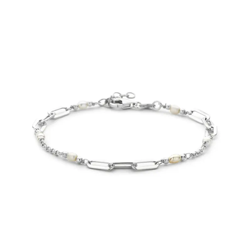 Zilveren armband met zoetwaterparels – gerhodineerd 925 zilver