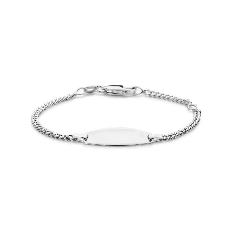 Zilveren baby armband – graveerarmband met gourmette schakel 11 - 13 cm