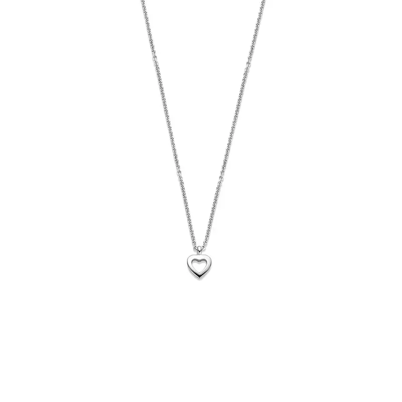 Zilveren collier met hartje – gerhodineerd 925 zilver