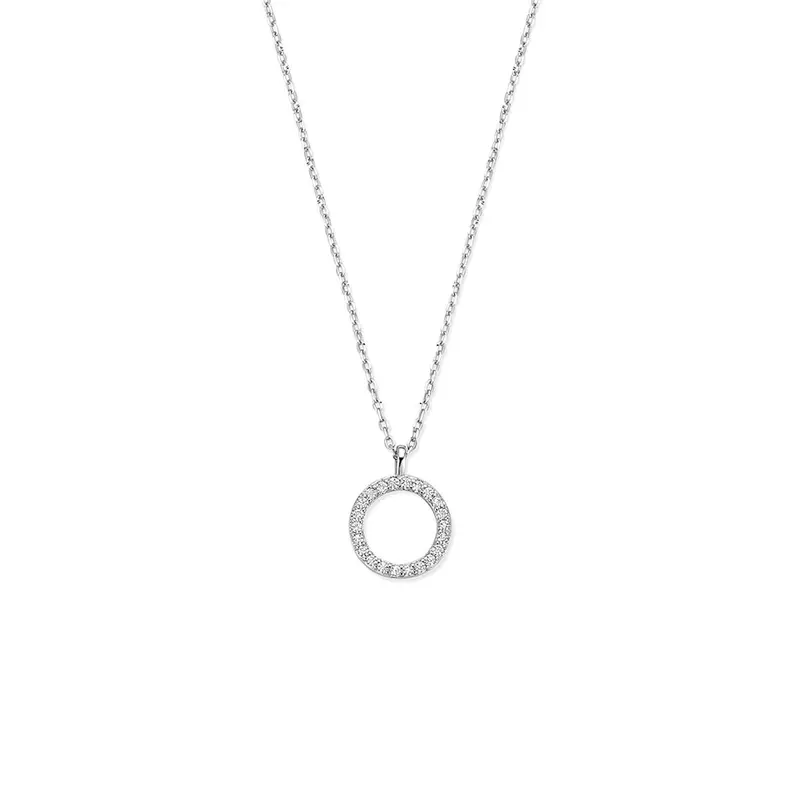 Zilveren collier met zirkonia 41 - 43 - 45 cm