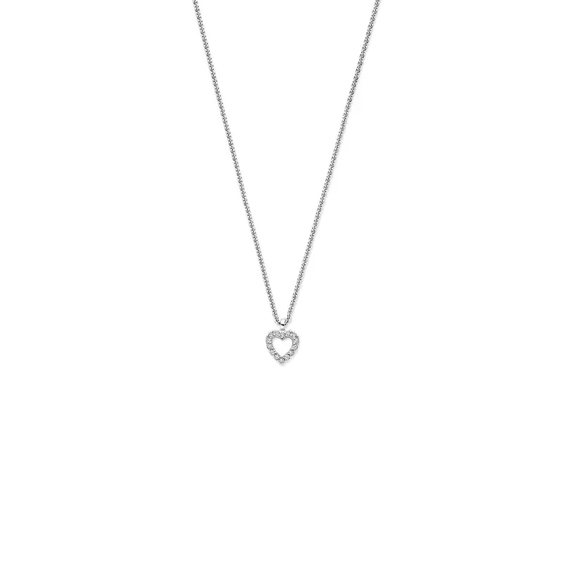 Zilveren collier met zirkonia – gerhodineerd 925 zilver 41 - 43 - 45 cm