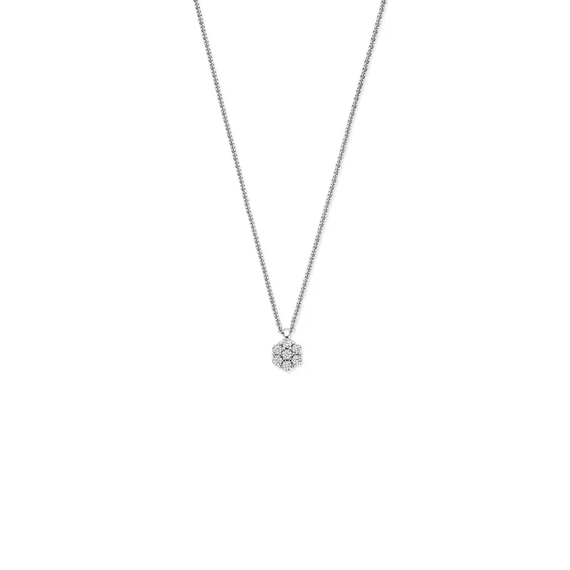 Zilveren collier met zirkonia – verstelbaar 41-45 cm