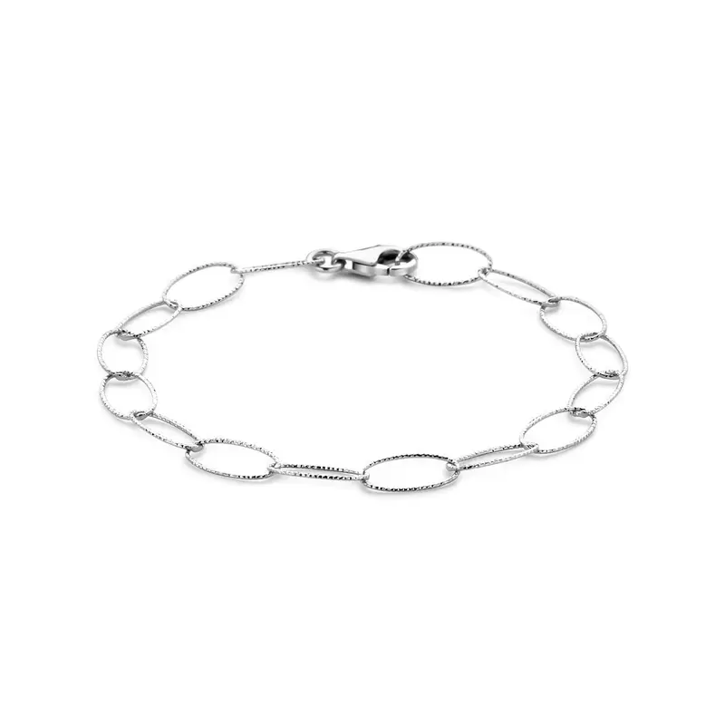 Zilveren dames armband – Gerhodineerd anker schakel 6,4 mm 19 cm