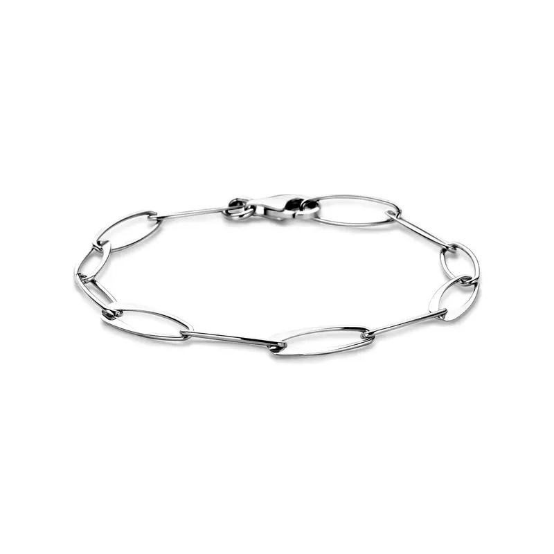 Zilveren dames armband – gerhodineerd anker schakel 6 mm 19 cm
