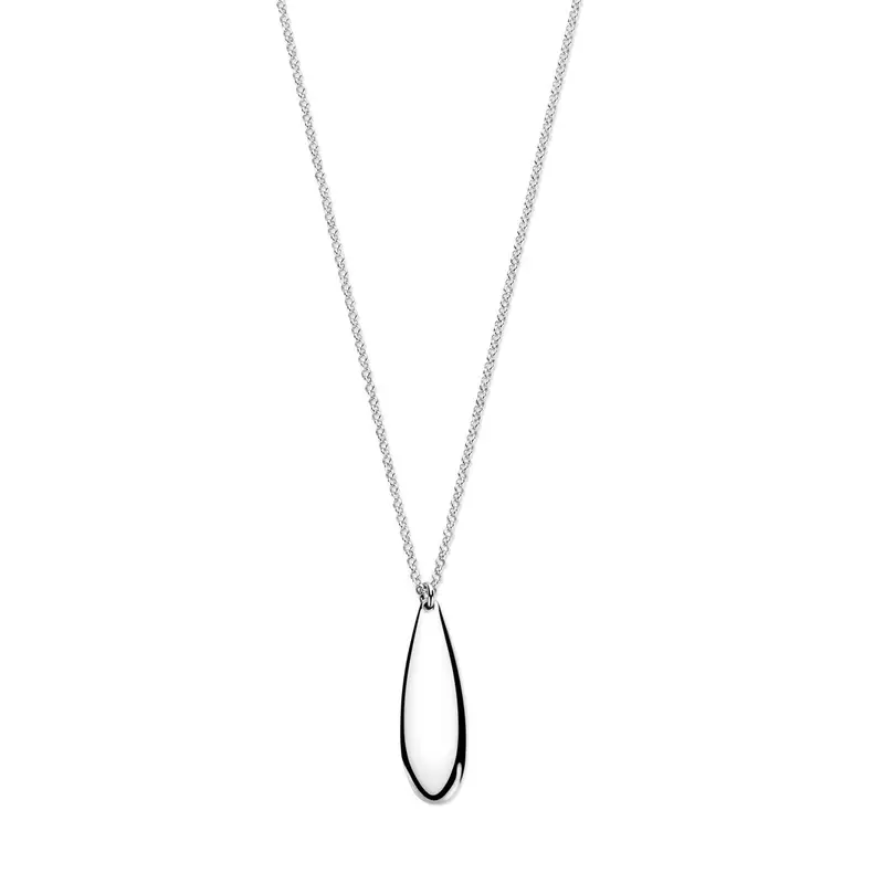Zilveren dames ketting met druppel hanger – gerhodineerd 925 41 + 4 cm