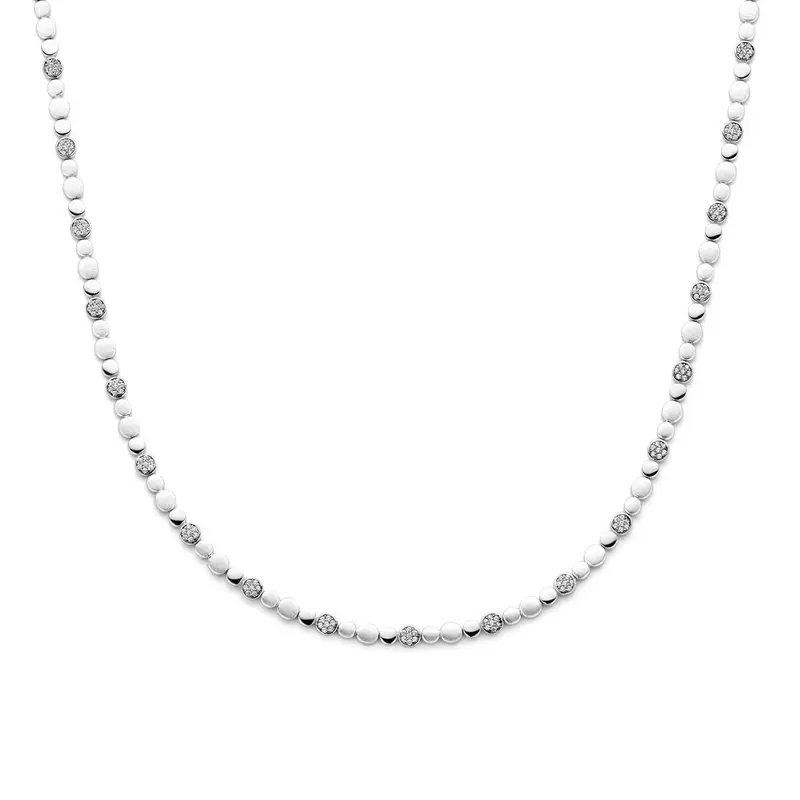 Zilveren dames ketting met zirkonia – gerhodineerd 925 zilver 5,1 mm 45 cm