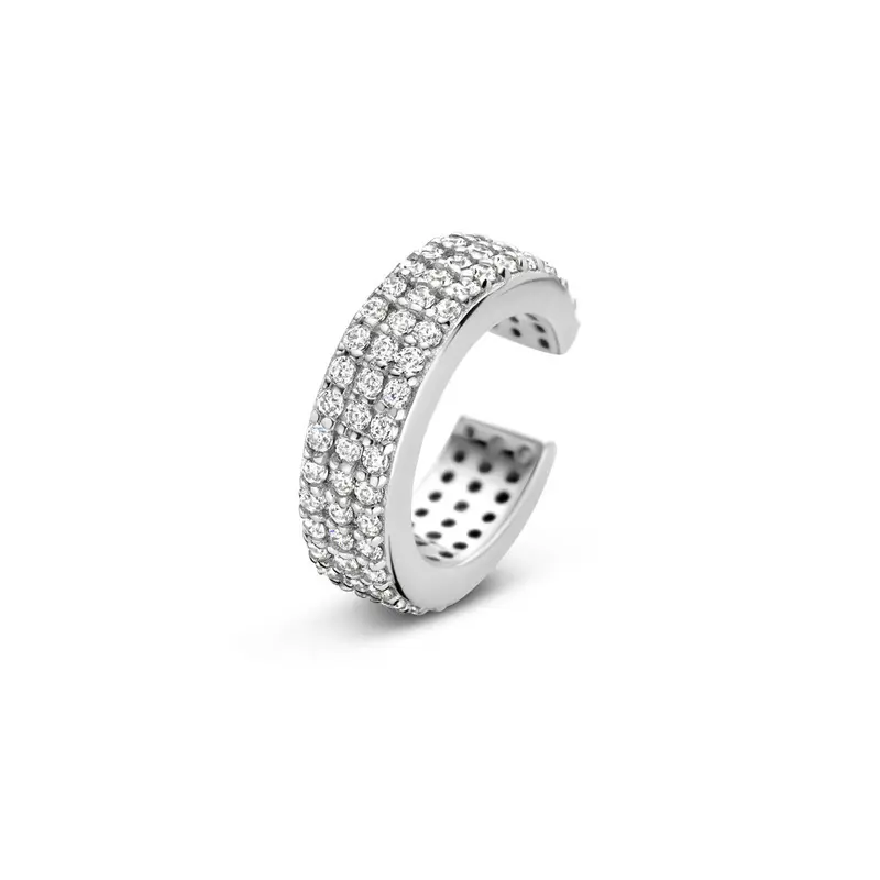 Zilveren ear cuff met zirkonia – gerhodineerd 925