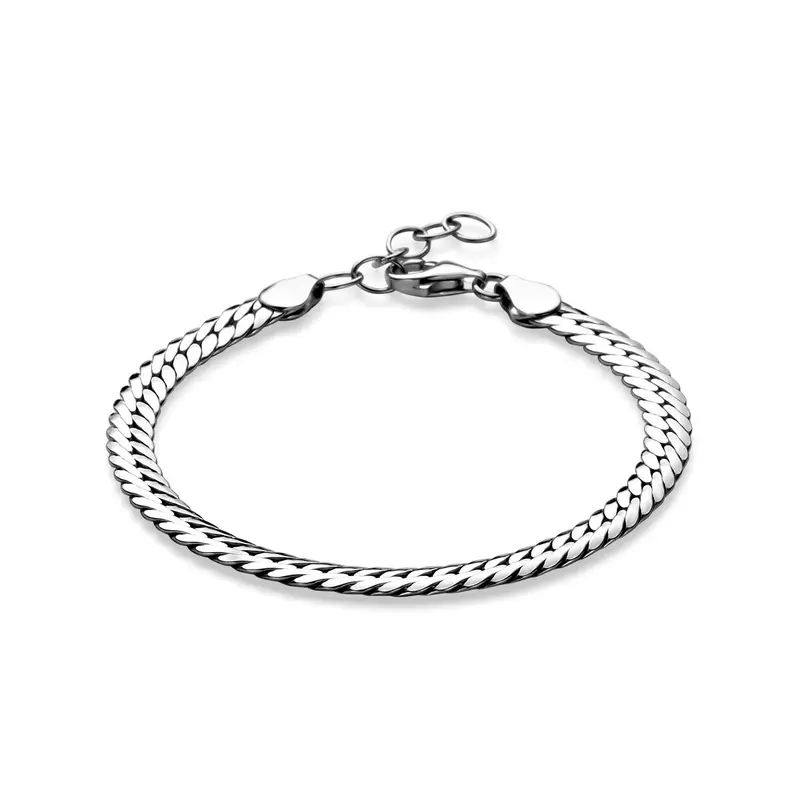 Zilveren gourmet armband 925 gerhodineerd – Zilveren Dames Armbanden