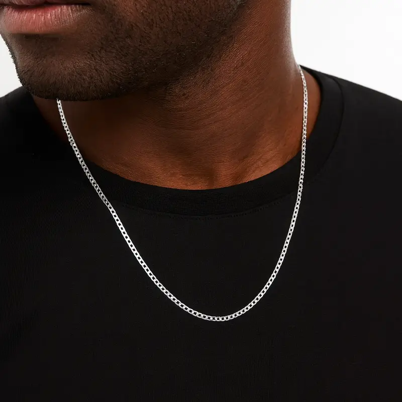 Zilveren gourmet heren ketting 3 mm BLMN028
