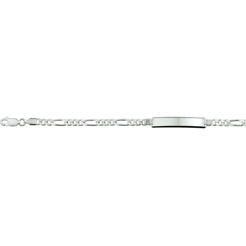 Zilveren graveerarmband met figaro schakel – unisex