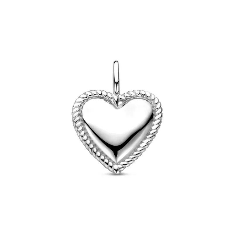 Zilveren hanger met hartje – Gerhodineerd dames sieraad 19,5 mm