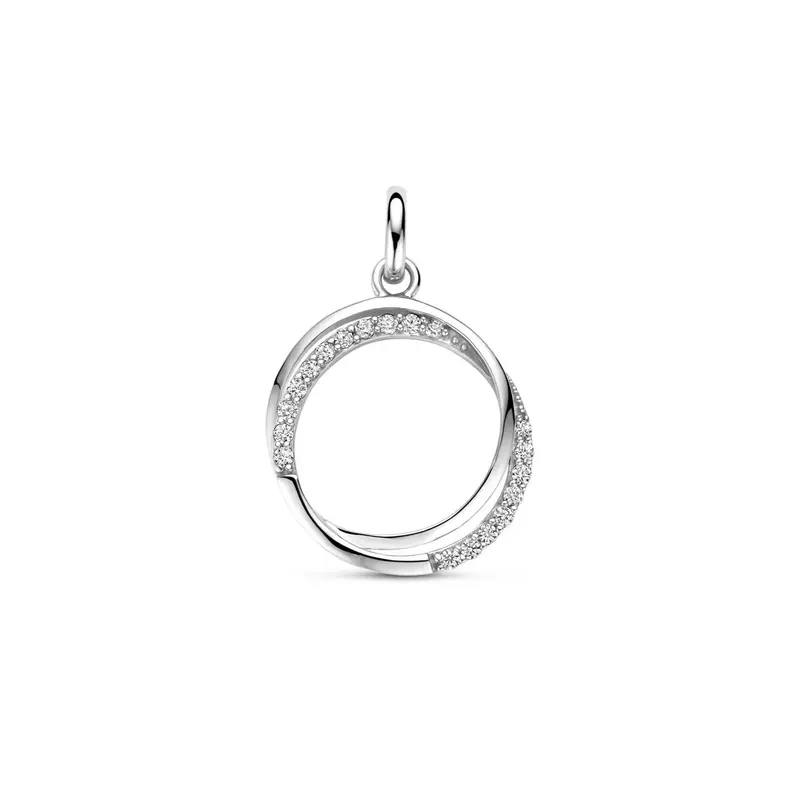 Zilveren hanger met zirkonia entourage – gerhodineerd 925 zilver