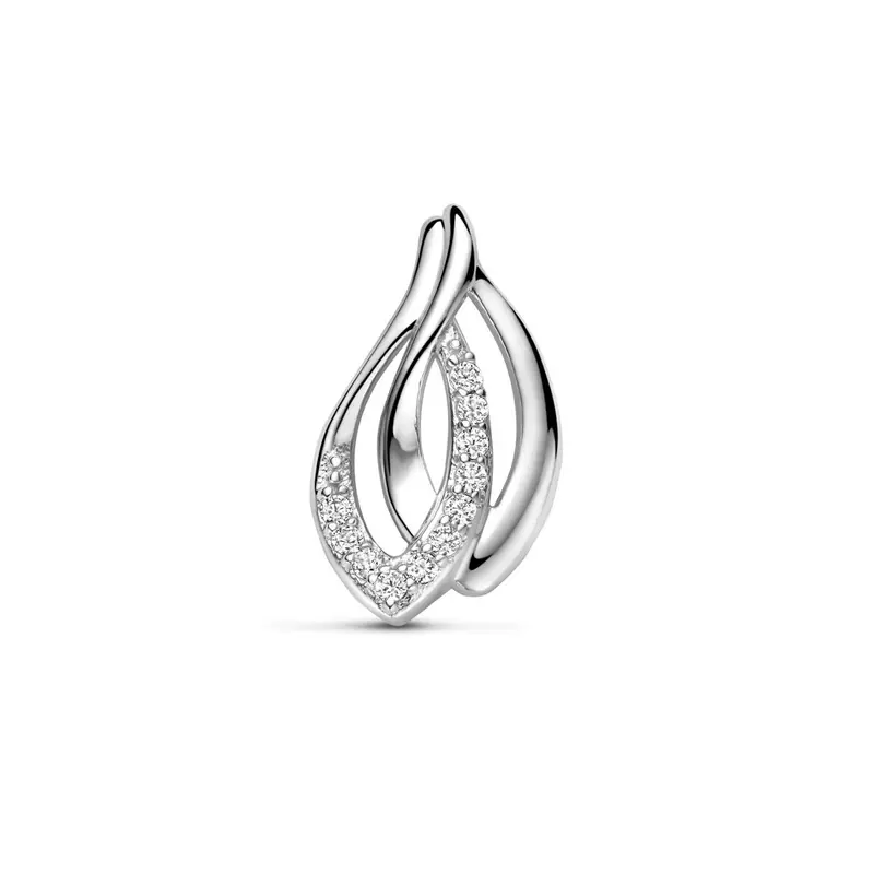 Zilveren hanger met zirkonia entourage – gerhodineerd 925 zilver