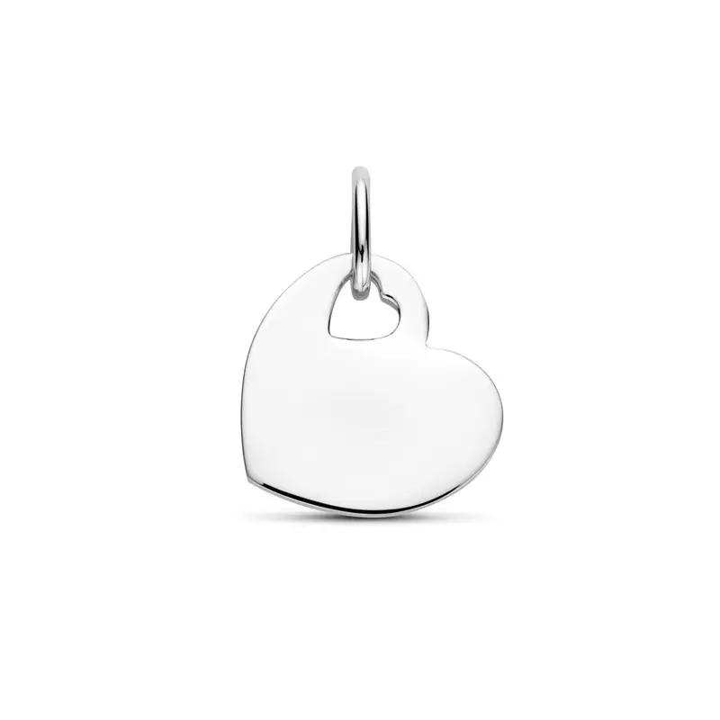 Zilveren hartjes graveerhanger – gerhodineerd 925 zilver