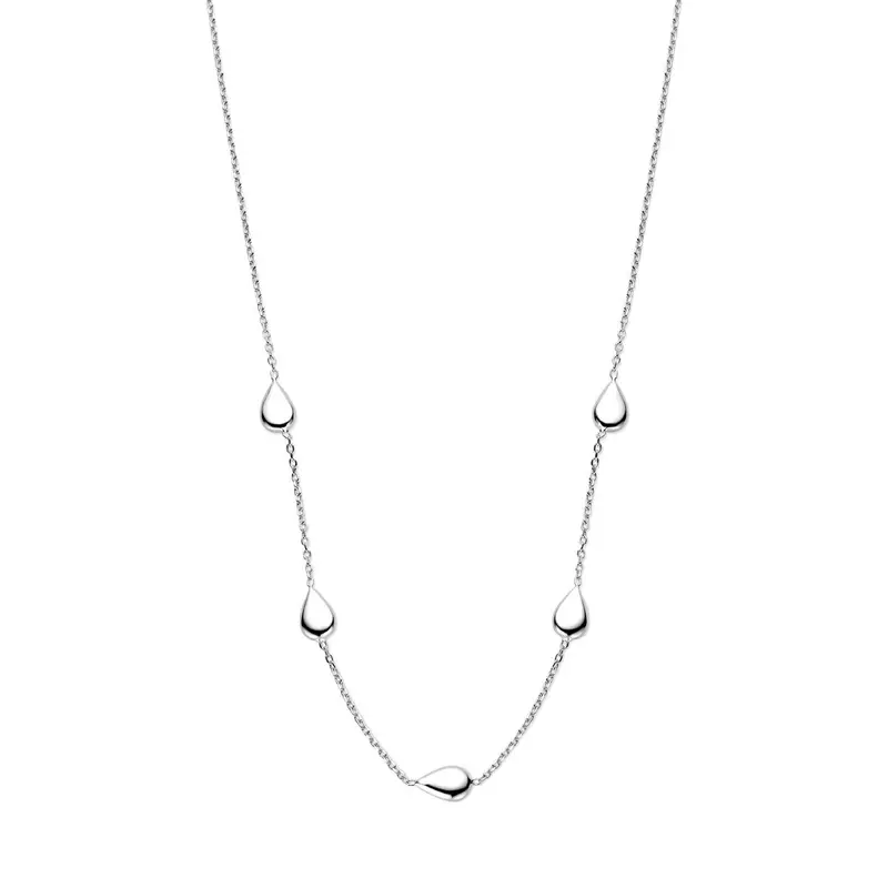 Zilveren ketting met druppelvormige accenten 40 + 4 cm