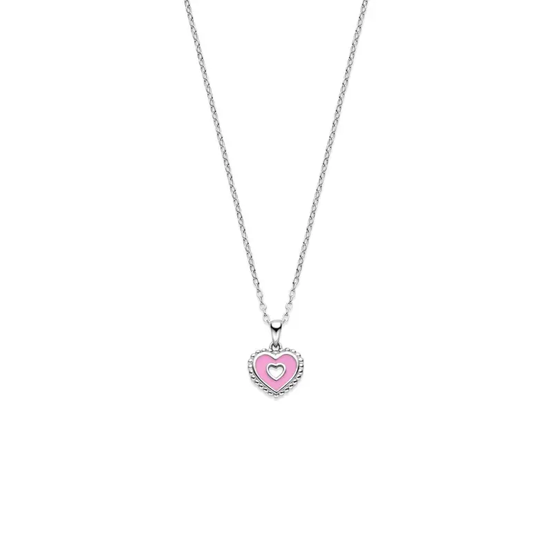 Zilveren ketting met hartje – gerhodineerd kinder collier 36 + 3 cm