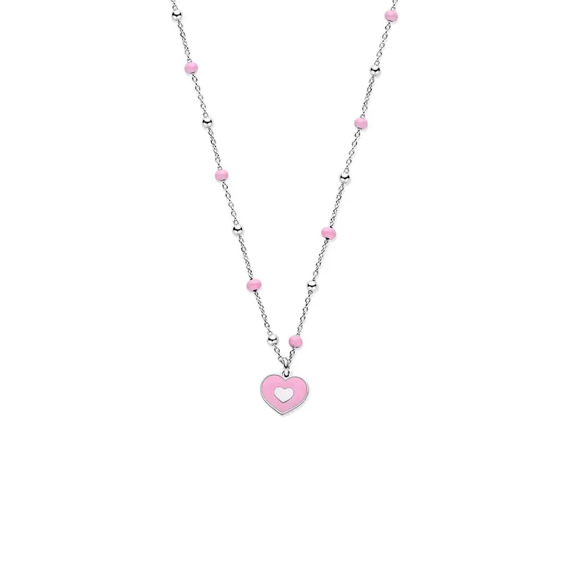 Zilveren ketting met hartje – Gerhodineerd kinder collier 36 + 4 cm