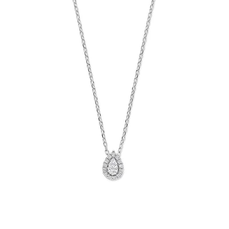 Zilveren ketting met zirkonia – gerhodineerd 925 zilver
