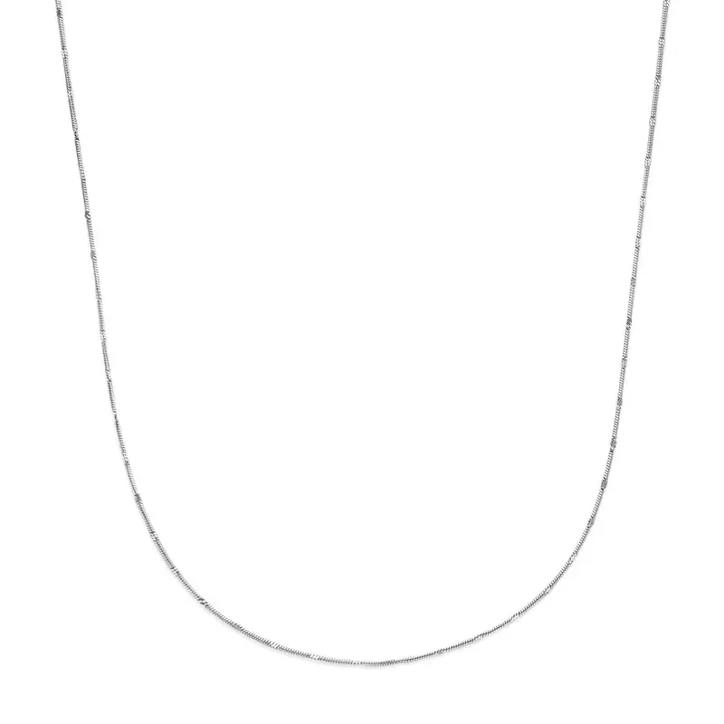 Zilveren ketting zonder hanger – gerhodineerd slang collier dames 1,5 mm 41 + 4 cm
