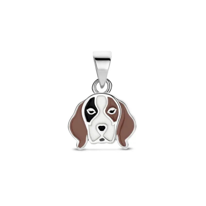 Zilveren kinder hanger hondje gerhodineerd 14mm
