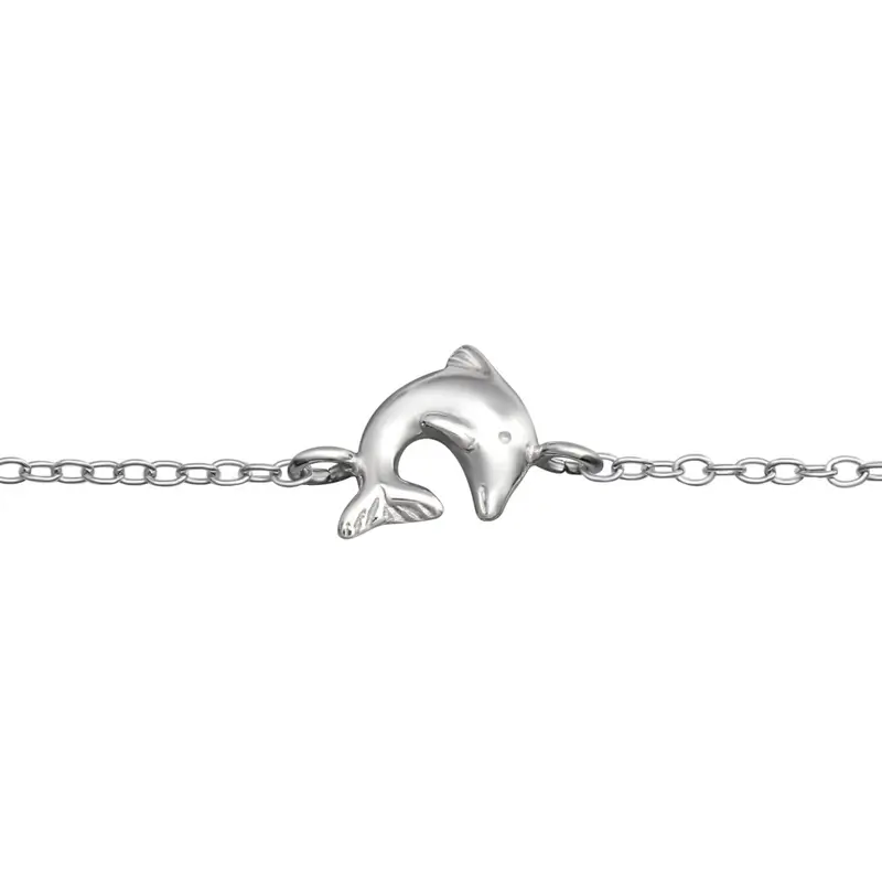 Zilveren kinderarmband - Dolfijn