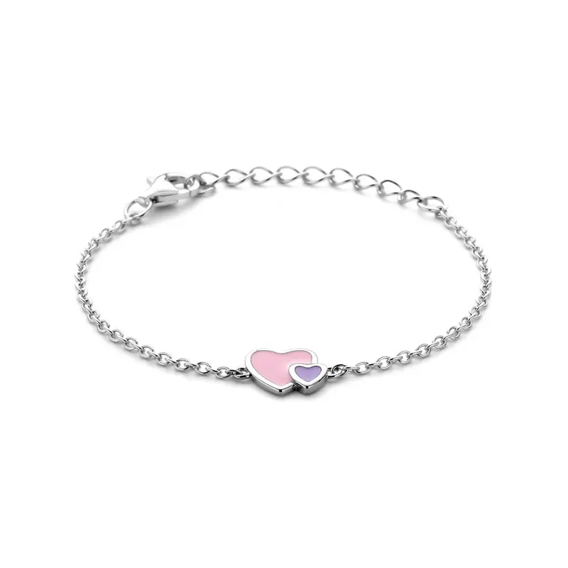 Zilveren kinderarmband met hartjes – gerhodineerd 925 zilver