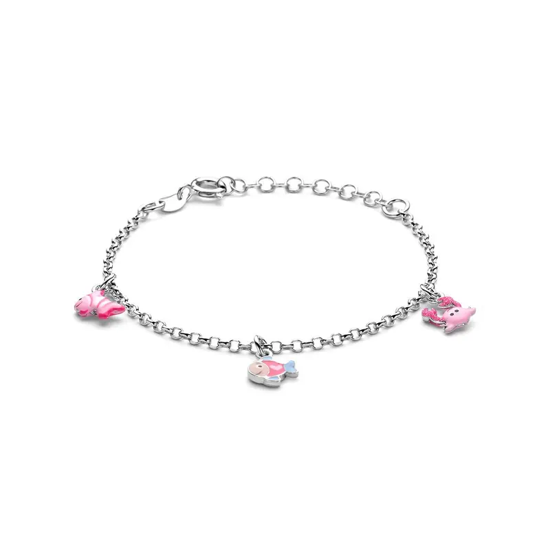 Zilveren kinderarmband met zeedieren – gerhodineerd 925 zilver