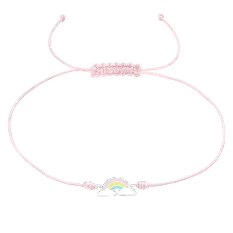 Zilveren kinderarmband - Regenboog
