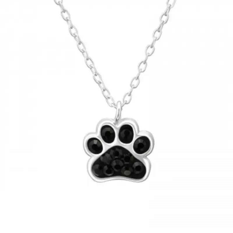 Zilveren kinderketting - Dierenpootje